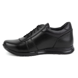 Olivier Chaussures augmentantes en cuir à lacets pour hommes Sport Style 408KZ + 3 cm, noires 1