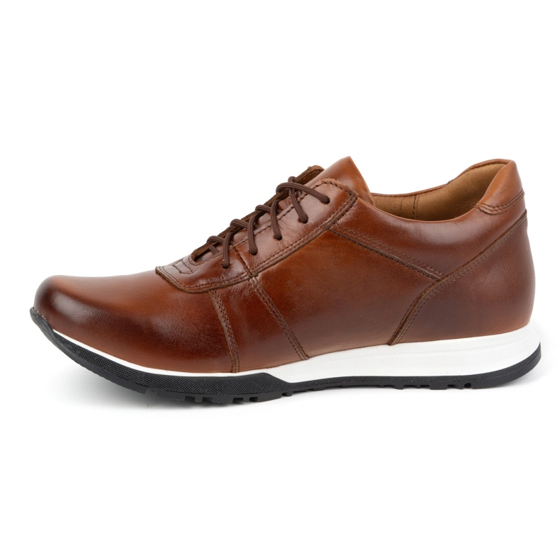 Olivier Chaussures augmentantes en cuir à lacets pour hommes Sport Style 408KZ + 3 cm marron brun 1
