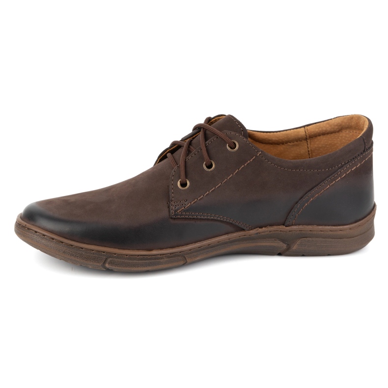 Olivier Chaussures croissantes homme Casual à lacets en cuir 237KZ + 2,5 cm Marron brun 1