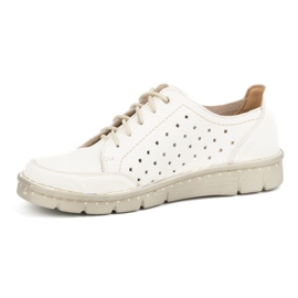 Kampol Chaussures femme cuir ajouré 403/19 écru multicolore 1