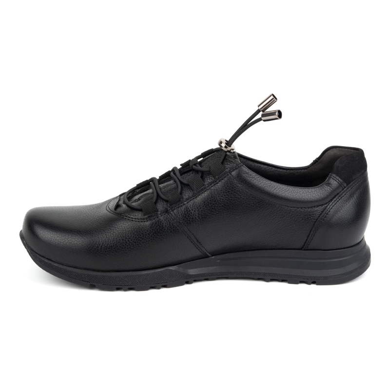 Kampol Chaussures en cuir pour hommes 25/5 noires 1