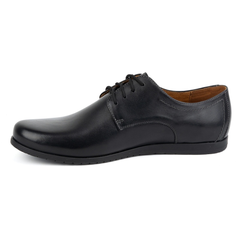 Chaussures en cuir élégantes pour hommes KAMPOL modèle 326 noir le noir 1