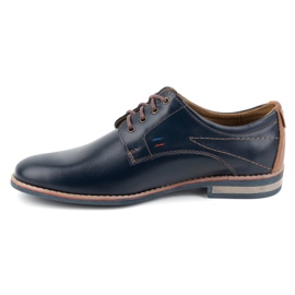 KOMODO Chaussures en cuir élégantes pour hommes 825K, bleu marine 1