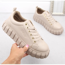 Chaussures à lacets plateforme femme beige Big Star MM274618 1