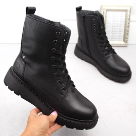 Bottes en cuir isolées pour femmes Rieker noir 70401-00 le noir 2