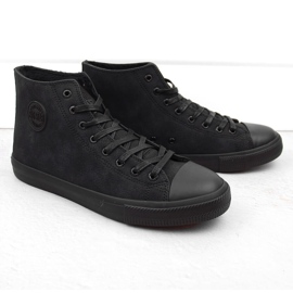 Baskets montantes isolées homme, noires Big Star OO174247 1