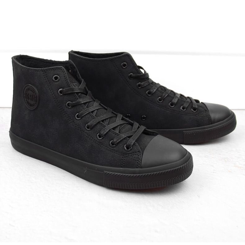 Baskets montantes isolées homme, noires Big Star OO174247 1