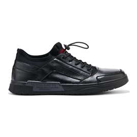 Chaussures de sport à lacets noires pour hommes 1