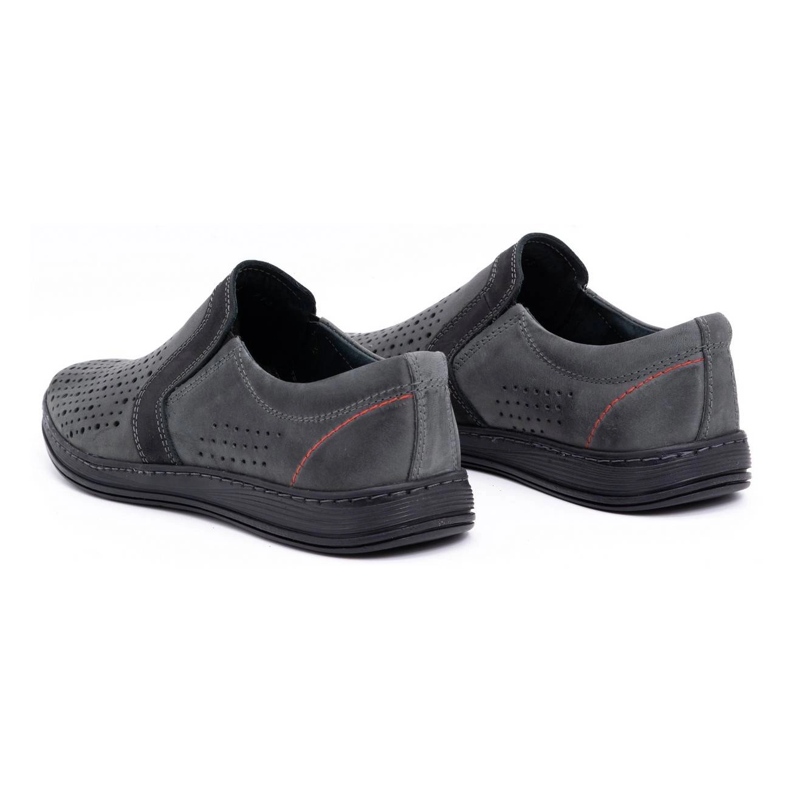 Olivier Chaussures mocassins homme en cuir pour l'été 713MP gris 4