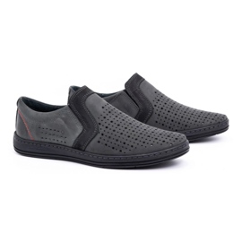 Olivier Chaussures mocassins homme en cuir pour l'été 713MP gris 2