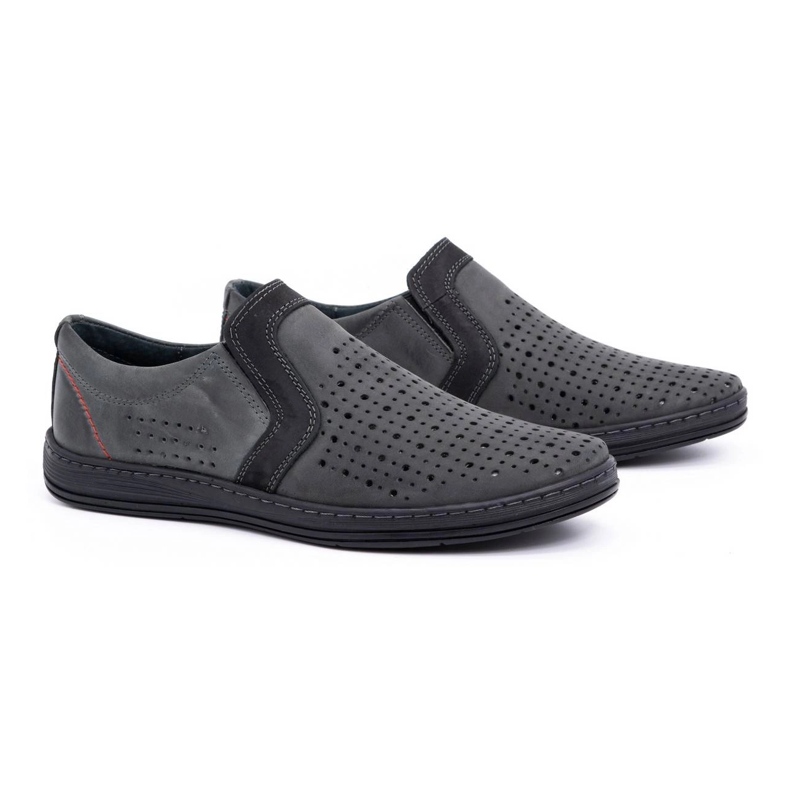 Olivier Chaussures mocassins homme en cuir pour l'été 713MP gris 2