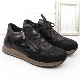 Baskets isolées noires pour femme Rieker N1407-00 le noir 2 Baskets isolées noires pour femme Rieker N1407-00 le noir 2