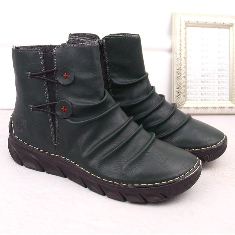 Bottes femme isolées vertes Rieker 55052-54 2