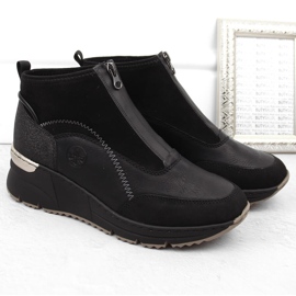 Baskets bottes noires pour femmes Rieker N6361-00 2