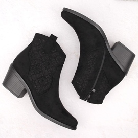 Santiags femme suède ajouré noir S.Barski HY42-944 2