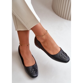 Ballerines Femme Avec Décoration, Cuir Eco, Rhodike Noir 2