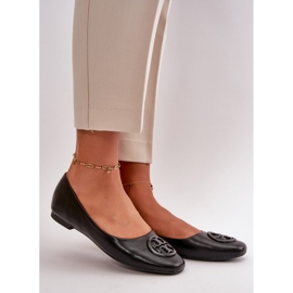 Ballerines Femme Avec Décoration, Cuir Eco, Rhodike Noir 1