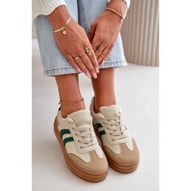 Baskets Plateformes Femme Beige et Vert Nesonice 8