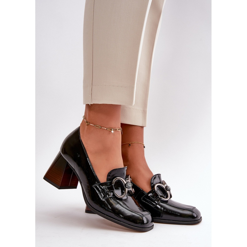 Escarpins En Cuir Avec Décoration Noir Laura Messi 2845 1
