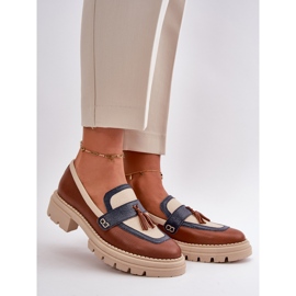 Mocassins en cuir pour femmes marron Laura Messi 2835 brun 1 Mocassins en cuir pour femmes marron Laura Messi 2835 brun 1