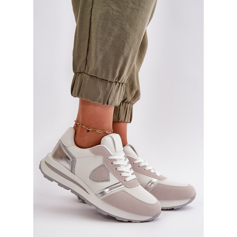 Baskets Pour Femmes À Paillettes Blanc Velaniela 1