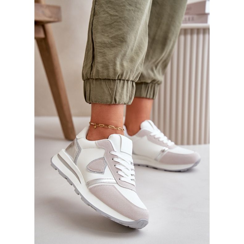 Baskets Pour Femmes À Paillettes Blanc Velaniela 2