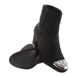Bottes noires avec des pierres sur les orteils fa156 Noir le noir 2