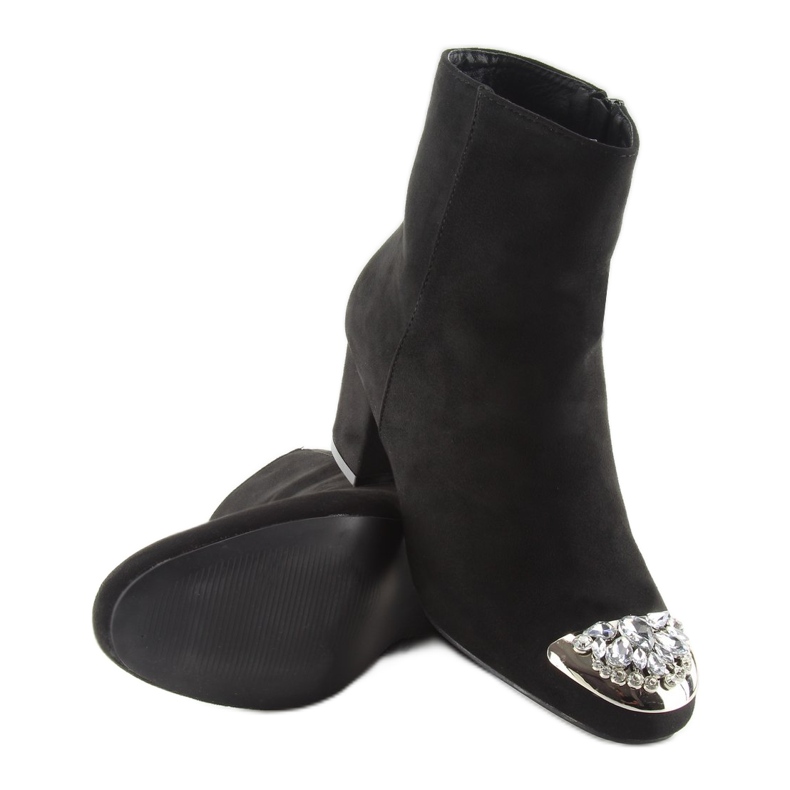 Bottes noires avec des pierres sur les orteils fa156 Noir 2