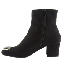 Bottes noires avec des pierres sur les orteils fa156 Noir le noir 1