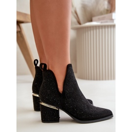 Bottes à talons hauts décorées pour femmes avec bouts pointus, Fararia noir le noir 3