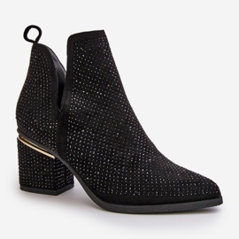 Bottes à talons hauts décorées pour femmes avec bouts pointus, Fararia noir le noir 4