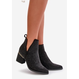 Bottes à talons hauts décorées pour femmes avec bouts pointus, Fararia noir le noir 1