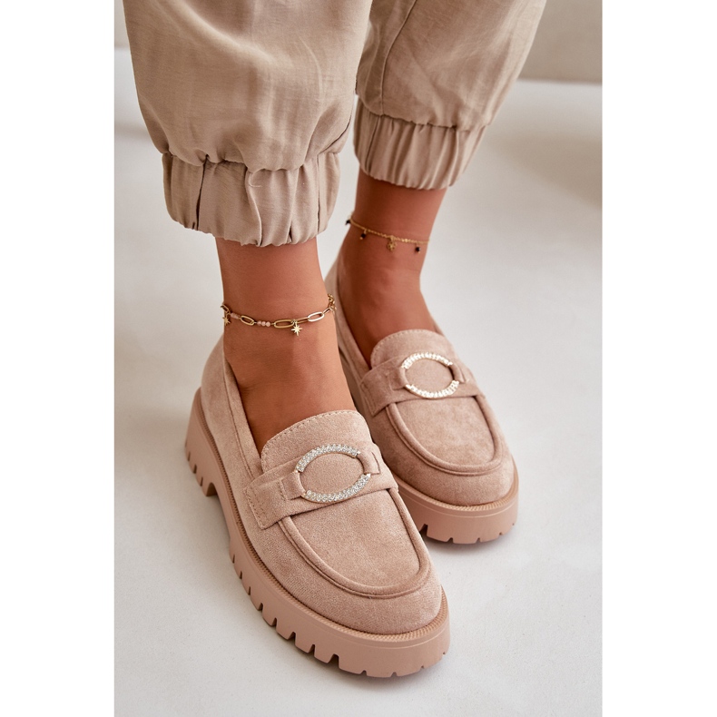 Mocassins Femme En Daim Eco Avec Détail Brillant Beige Avellina 1 Mocassins Femme En Daim Eco Avec Détail Brillant Beige Avellina 1