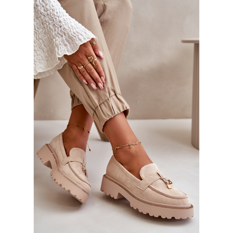Mocassins Femme Eco Daim Avec Décoration Beige Clair Verindalle 2 Mocassins Femme Eco Daim Avec Décoration Beige Clair Verindalle 2