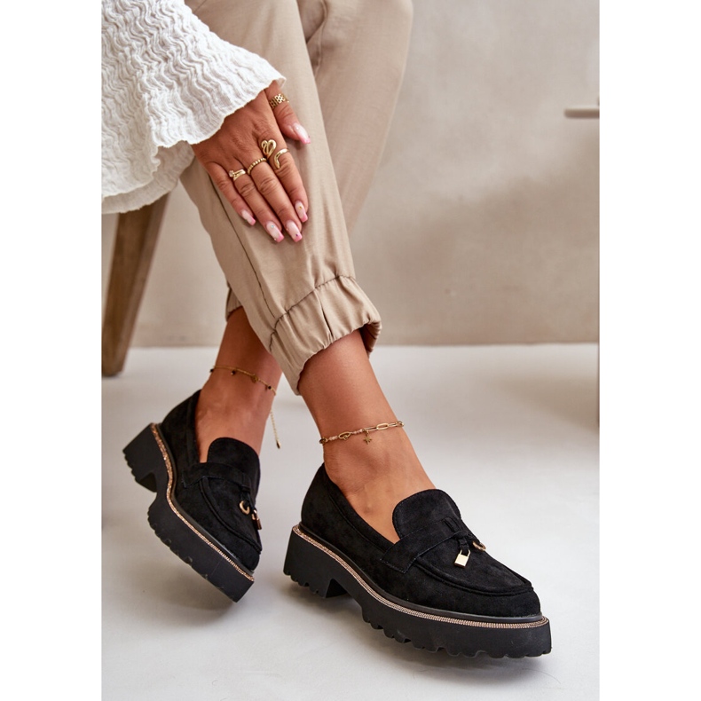 Mocassins Femme Eco Daim Avec Décoration Noir Verindalle 2