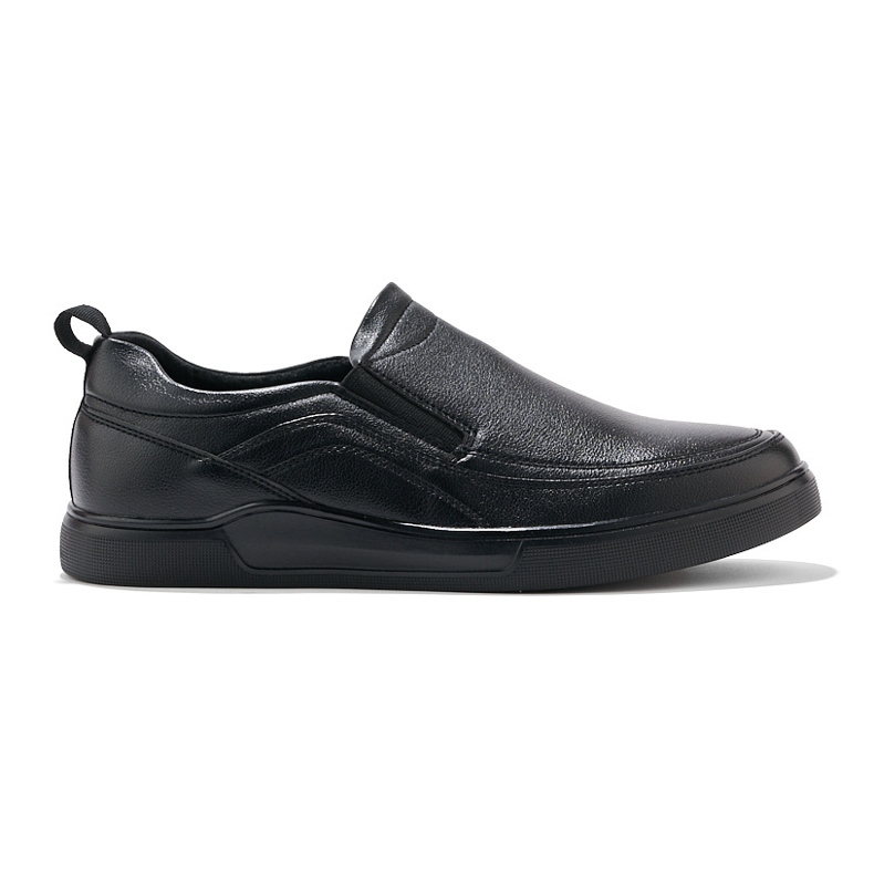 Mocassins pour hommes noirs en cuir écologique 1