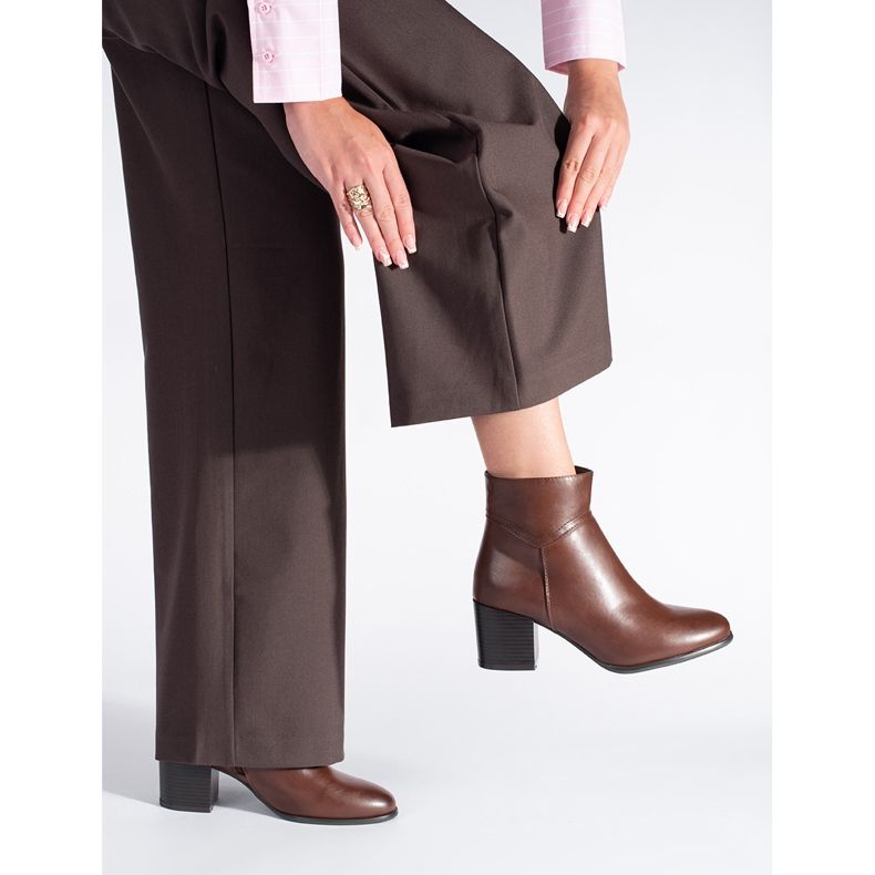 Bottines à talons hauts marron par Sergio Leone brun 2