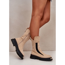 Bottines Plates Isolées En Daim Beige Palimra 7