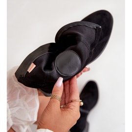 Bottines pour femmes fermées par une fermeture éclair avec un détail décoratif, Eco Daim, noir Lerioria le noir 2
