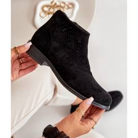 Bottines Ajourées à Talon Plat pour Femme Noir S.Barski HY42-076 le noir 9
