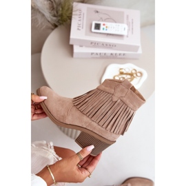 Bottes Cowboy Femme Avec Fermeture Éclair Eco Daim Beige S.Barski HY42-127 2