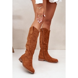Bottines Femme Ajourées Camel S.Barski HY42-132 brun 4