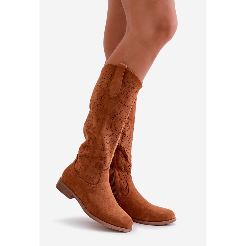 Bottines Femme Ajourées Camel S.Barski HY42-132 brun 1