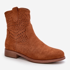 Bottines Plates Ajourées Femme Camel S.Barski HY42-135 brun 6