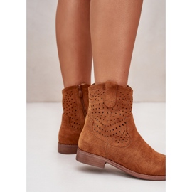 Bottines Plates Ajourées Femme Camel S.Barski HY42-135 brun 7