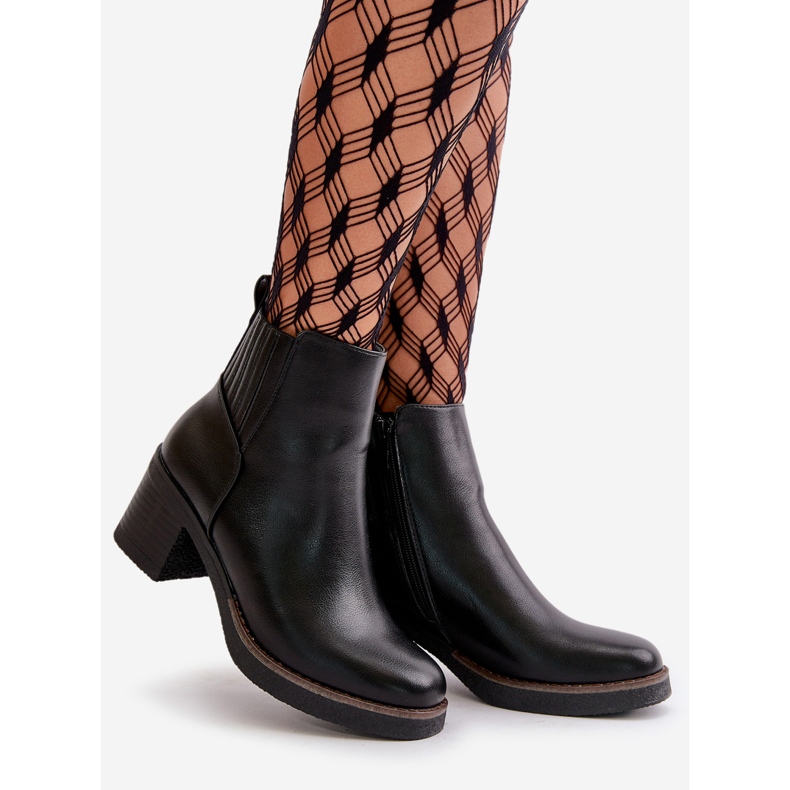 Bottes Isolées Pour Femmes Sur Talon Haut En Cuir Eco Noir Irittes le noir 1