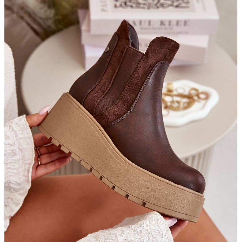 Bottes Isolées Sur Plateforme Et Compensées Pour Femme Marron Mivanira brun 2