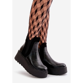 Bottes Isolées Sur Plateforme Et Compensée Pour Femme Noir Mivanira le noir 1