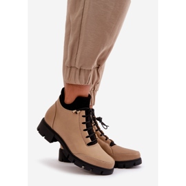 Bottes isolées basses pour femmes en cuir écologique, beige Erisabelle 1
