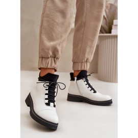 Bottes basses isolées pour femmes, Cuir écologique, Blanc 2